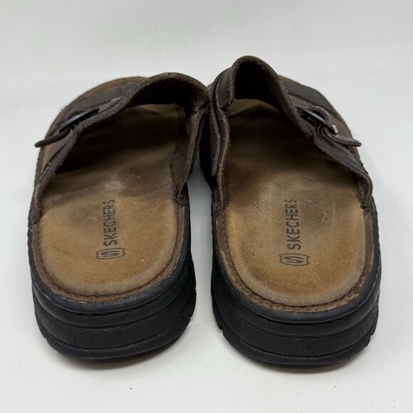 Skechers Jammers Platform Sandals Mens 13 Brown Leather Chunky Sole Vintage Y2K - Picture 12 of 16